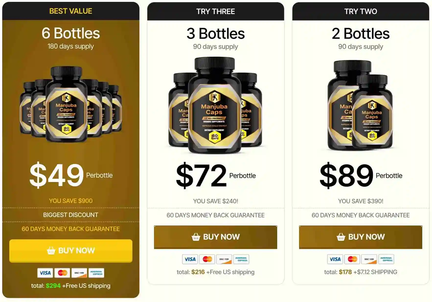 Manjuba Caps Pricing USA 2026 — Official Order Page